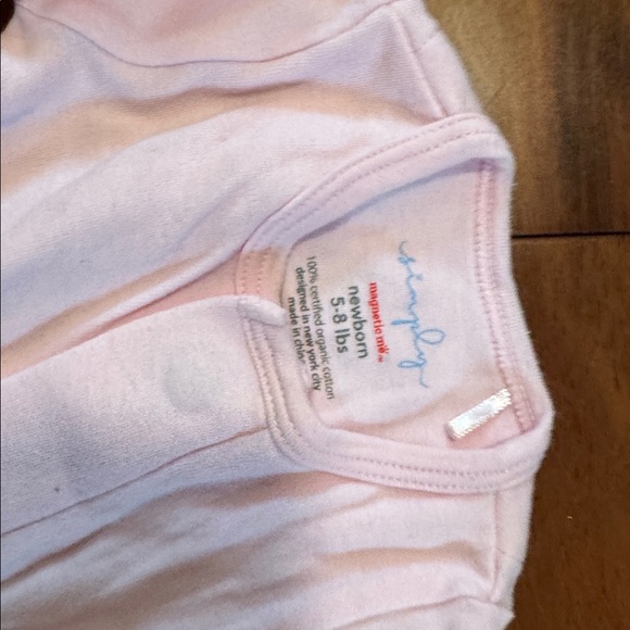 Magnetic Me newborn One Piece Footies - Soft Pink and Cream - Picture 3 of 3